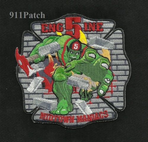 Wichita, KS - Engine 5 Midtown Maniacs HULK FIREFIGHTER Patch Fire Dept