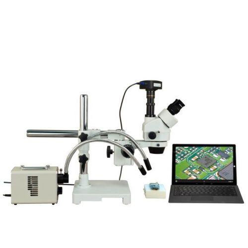 Omax 2.1x-225x 720p wifi digital zoom stereo boom microscope+20w led dual lights for sale