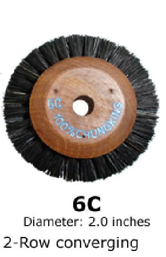 12 Pack Of Brush Wheels With Wooden Center 6C - 2.00 inches (B12) Dental Lab