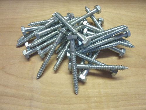 30- HS 3/8&#034; Hex Head  x 2-1/2&#034; long Lag Screws -1/4&#034;shank - Plated