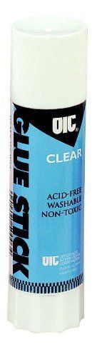 Officemate  Glue Sticks, Clear, 1.3 oz., Box of 12 (50003)