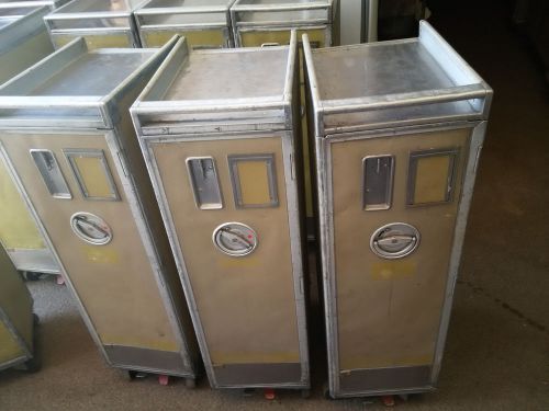 Three gold jet aircraft aluminum galley half cart food service bar &amp; beverage ++ for sale