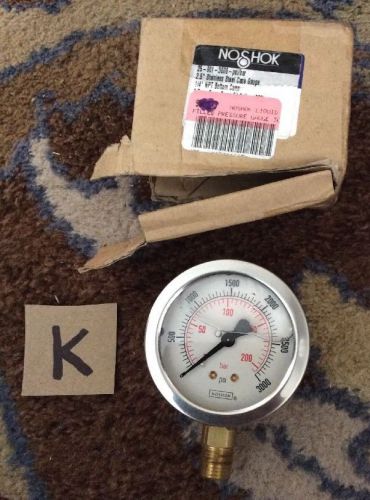 NOSHOK 2-1/2 In Liquid Filled Pressure Gauge. 25-901-3000