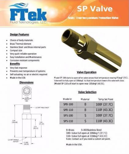 1/2&#034; Scald Protection Valve Eye Wash - Drench Shower Solar