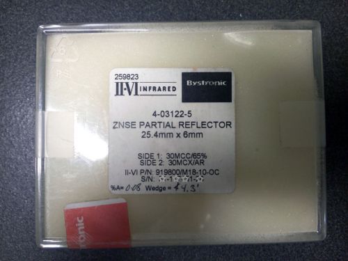 II-VI INFRARED BYSTRONIC 4-03122-5 ZNSE PARTIAL REFLECTOR **NIB**