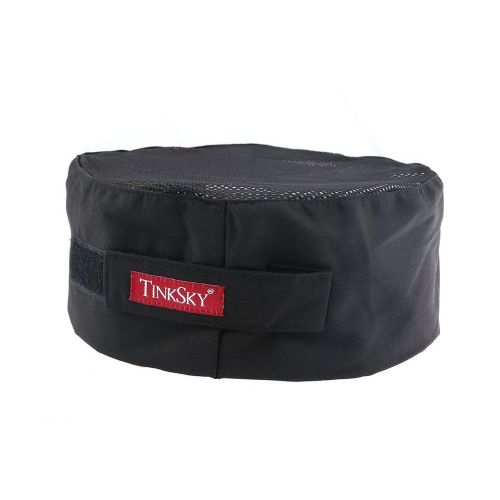 TINKSKY Skull Cap Mesh Top Chefs Hat Black with Adjustable Strap TINKSKY