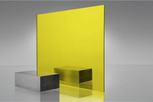 1 Sheets 1/8&#034; YELLOW  Mirrored Acrylic Plexiglass 24&#034; x  24&#034;