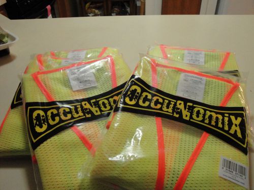 OCCUNOMIX HI-VIZ YELLOW LIGHTWEIGHT MESH CLASS 2 VEST WITH ZIPPER FRONT