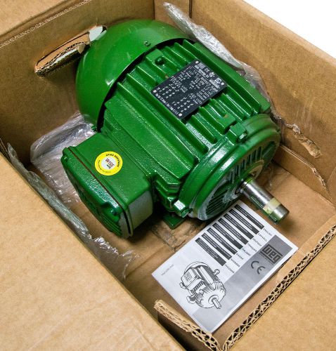 NIB WEG 1HP Nema Premium AC Motor, 145T, 3 Phase, 208-230/460 Volts, 1765 rpm