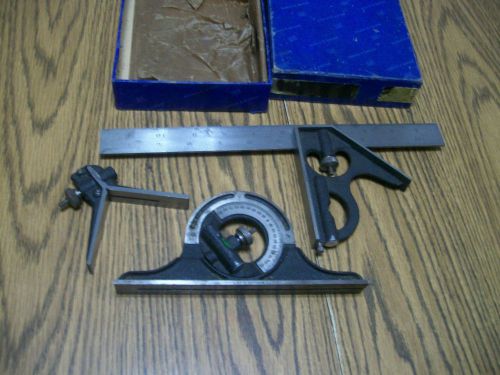 Brown &amp; Sharpe Combination Square  set 438 12 inch no. 4 grad protractor head