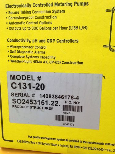 Lmi Milton Roy C131-20 Electronically Controlled Metering Pump