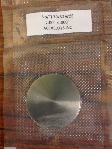 Niobium Titanium sputter target Nb/Ti 7/3 at%, 2.00&#034; dia x 0.06&#034; thick, 99.95%