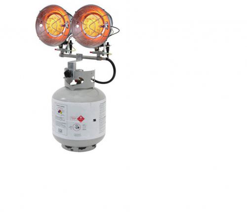 PROPANE HEATER LP - Tank Mounted - 30,000 BTU - 3 Heat Settings - Two Head