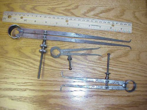 Lot of 3 inside calipers, 2 Starrett 1 generic