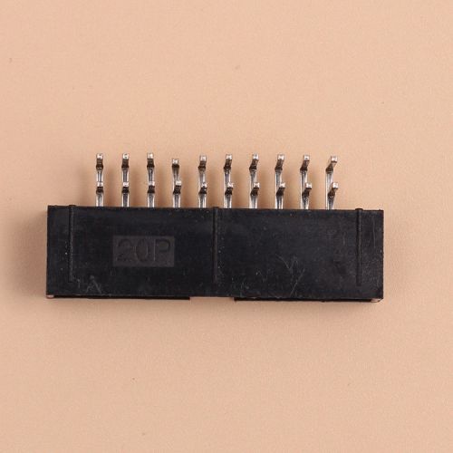 20PCS DC3-20PL 2.54mm 2x10 20Pin Right Angle Male JTAG Socket Box header