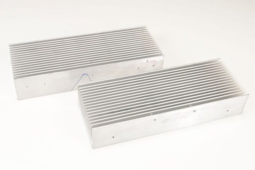 Lot of 2 - Large Reclaimed Extruded Aluminum Heatsink 9 5/8&#034; x 3 1/2&#034; x 1 3/4&#034;