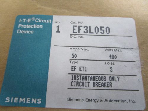 ITE 50AMPS CIRCUIT BREAKER EF3L050 *NEW IN BOX*