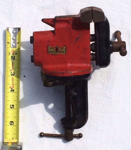 Vintage Shelburne Mohawk Red 2.5&#034; Jaws Clamp-on Workshop Bench Vise Vice