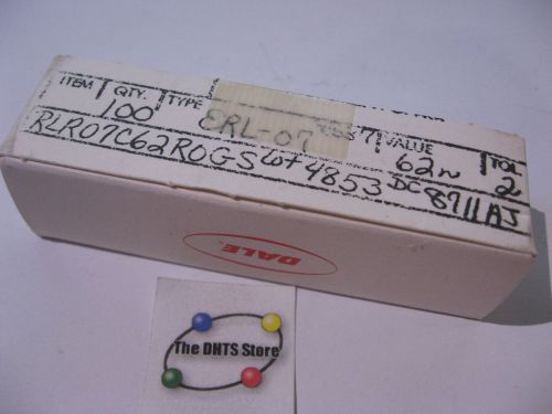 Pack of 100 Dale RLR07C62R0GS Resistor Metal Film 62 Ohm 2% - NOS