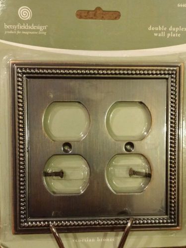 NEW Liberty Hardware 64402 Beaded Double Duplex Wall Plate  Venetian Bronze