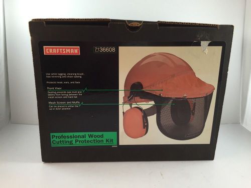 Craftsman Chainsaw Arborist Helmet Ear Muff Mask Shield NEW USA Visor Protection