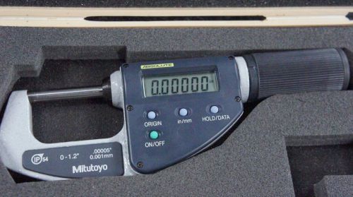 Mitutoyo 293-676 ip54 0-1.2&#034; digital micrometer mint! .00005&#034; 0.001mm for sale