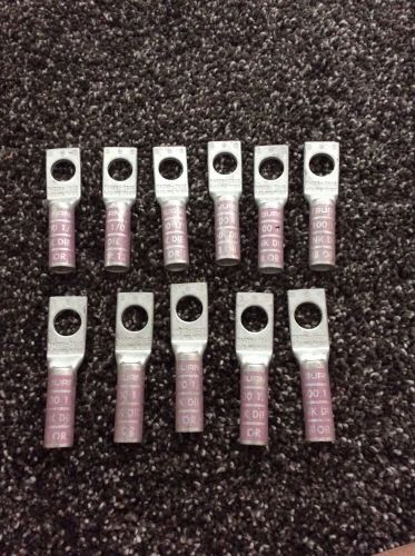 Burndy YA25N (1/0 AWG) or N100 Pink Die Lug Lot of 11