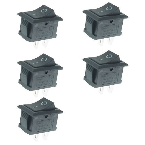 5 Pcs AC 250V/6A 125V/10A 2 Terminals SPST On/Off Rocker Ship Switch