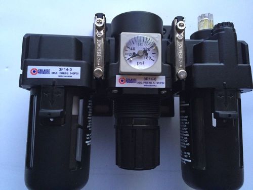 3T14-00 COILHOSE PNEUMATICS 3 PIECE Filter/Regulator-Lubricator 1/4&#034;,compact,man