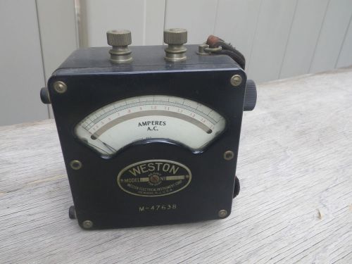Vintage Weston Electrical Instrument Corp Model 433 AC Amperes Meter 1.5/7.5 Amp