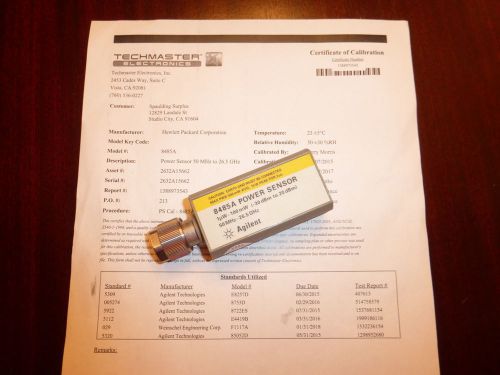 Agilent / hp 8485a 50mhz - 26.5ghz rf power sensor (-30 to 20 dbm) - calibrated! for sale