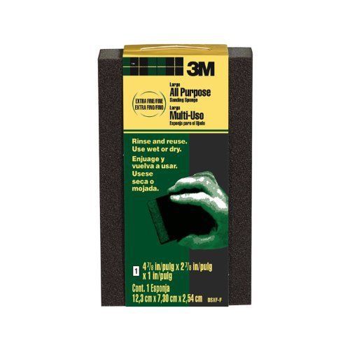 3M DSXF-F L Area Sanding Sponge, Extra Fine/Fine, 4.875-in by 2.875-in 1-in