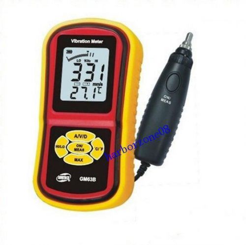 Digital Vibration Meter GM63B Acceleration 0.1~199.9m/s Velocity 0.1~1999.9m/s