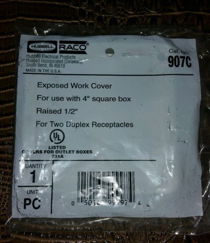 10 HUBBELL 5AA3 CAT.#907C RAISED 1/2&#034;FOR DUPLEX RECEPTACLES COVER