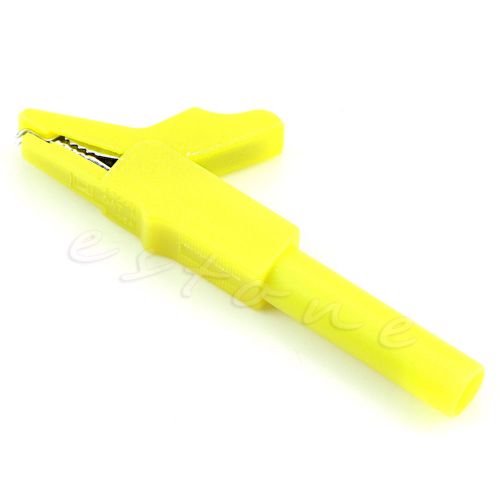 Full Protective Insulative Crocodile Alligator Clips Tester Fr Multimeter Yellow