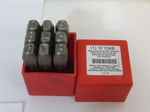 Industrial Grade 1F104B, Heavy Duty 3/8&#034;, 0-8 Number Stamp Set