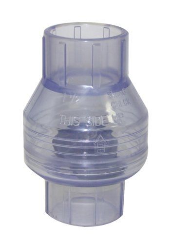 Valterra 200-c15w pvc swing (no spring) check valve, clear, 1-1/2&#034; slip for sale