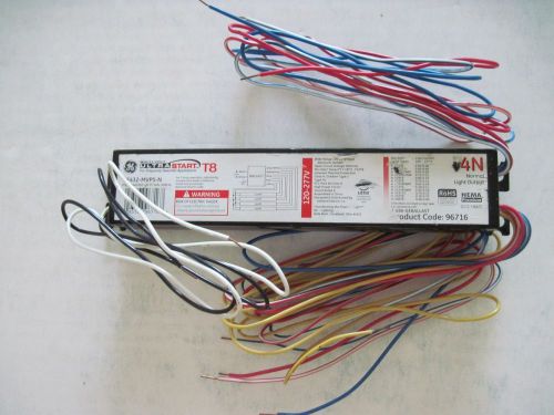 GE432-MVPS-N Electronic Ballast T8 Ultra Start 4N 120-277v For frequent on/off