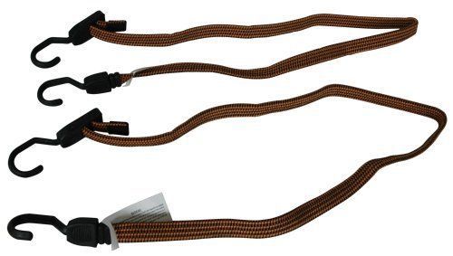 Highland (1163100) Black/Orange 10&#034; 45&#034; Adjustable Fat Strap Bungee Cord 2 Piec