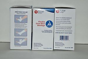 3 Flexible Unna Boot Bandage Zinc Moist 4&#034;x10 Yds Stasis Leg Ulcers Dynarex 3454