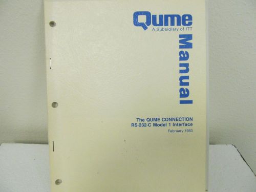 Qume Connection RS-232-C Model 1 Interface Operations Manual