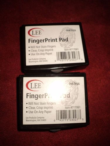 Set of 2 LEE Inkless FingerPrint Pads, Does not Stain,Clear, Crisp, # 717061 New