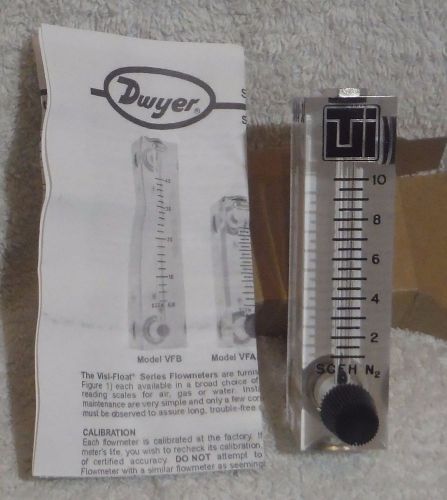 Dwyer VFA-4 Visi-Float Acrylic Flow Meter 1-10 SCFH Air 2&#034; Scale 1/8&#034; NPT 193469