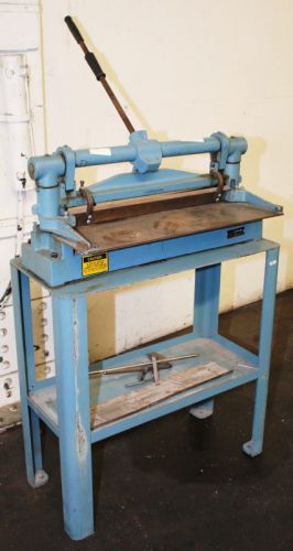 16Ga Cap. 24&#034; W Diacro 24 SHEET METAL SHEAR, On Factory Stand / Micrometer Back