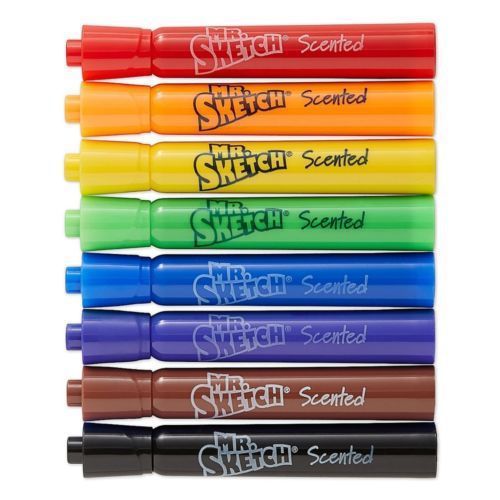 Mr. Sketch Chisel Tip Scented Watercolor Marker, Assorted Colors 8 ea