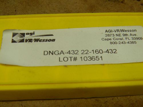 agi  VR/Wesson  DNGA-432 22-160-432 Ceramic Inserts (Lot of 7)