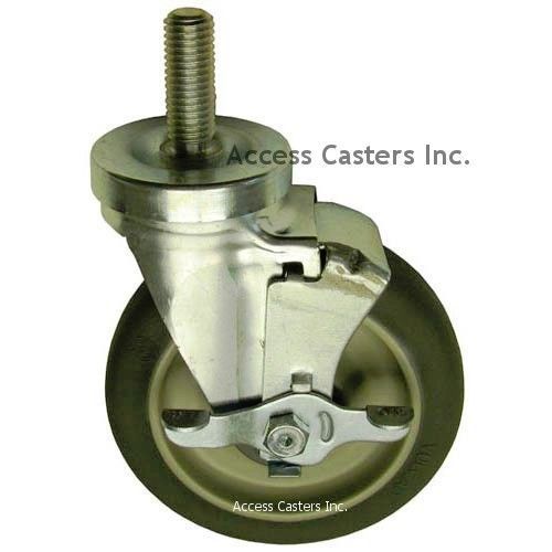 5ddepsb 5&#034; swivel stem caster with brake for dean fryers, poly on poly wheel for sale