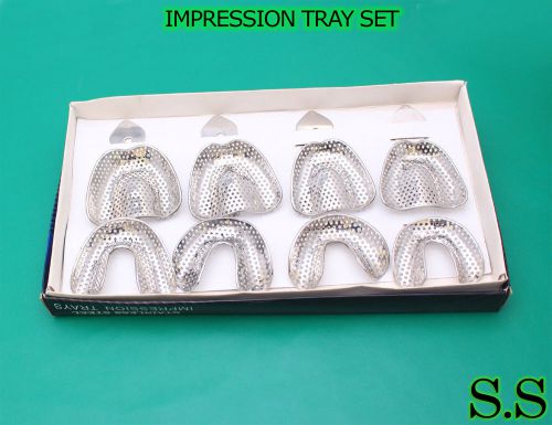 IMPRESSION TRAY SET OF 8 P PERFORAT DENTAL INSTRUMENTS