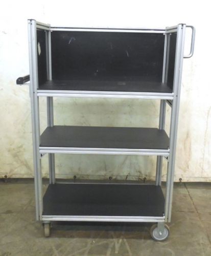 80/20 MATERIAL HANDLING INDUSTRIAL CART, 3 SHELVES, 40&#034; x 18&#034; x 53&#034;