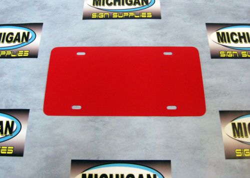 5 Pack of Red .050 Plastic License Plate Blanks **Create Your Own Designs**
